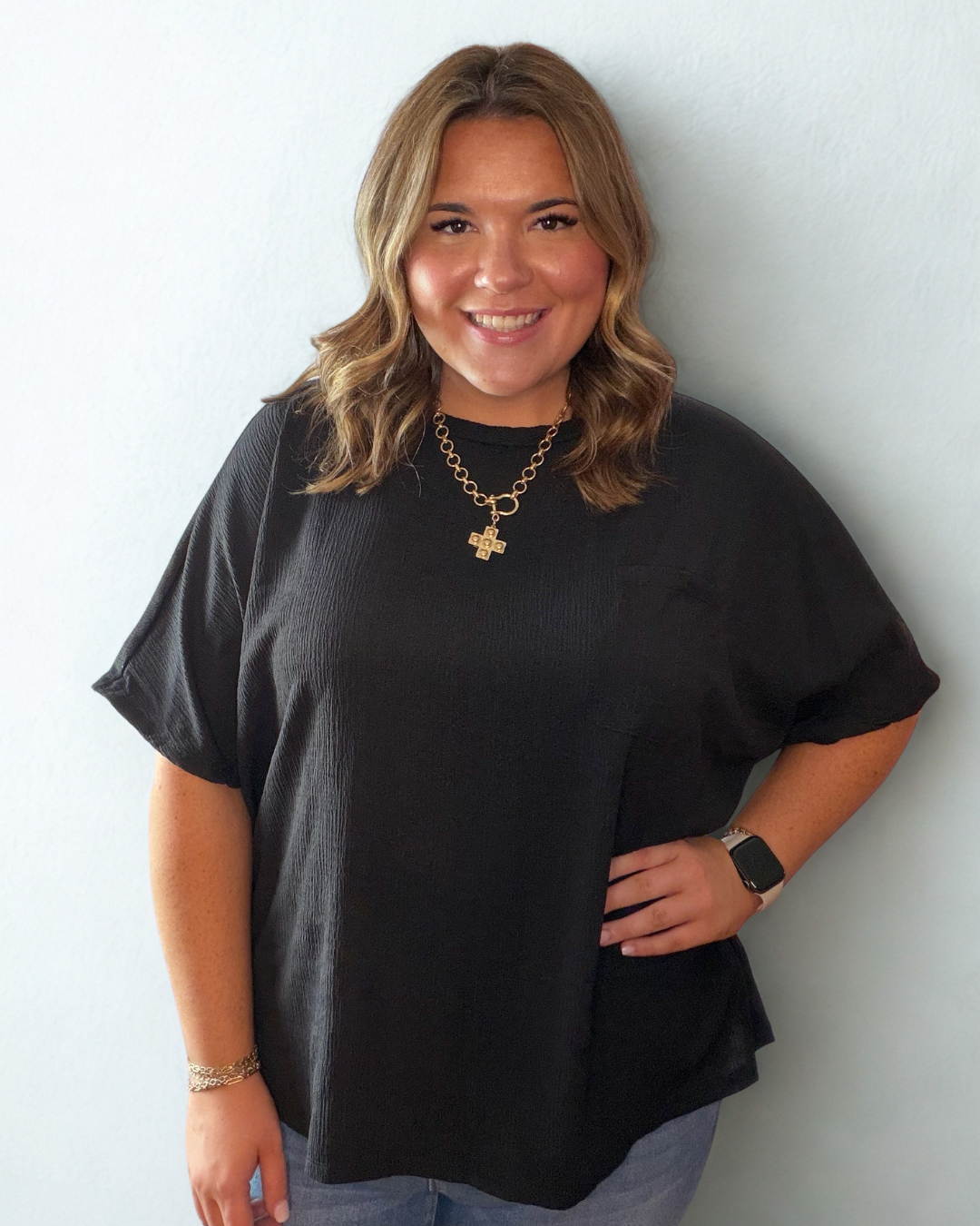 Black Dolman Sleeve Top