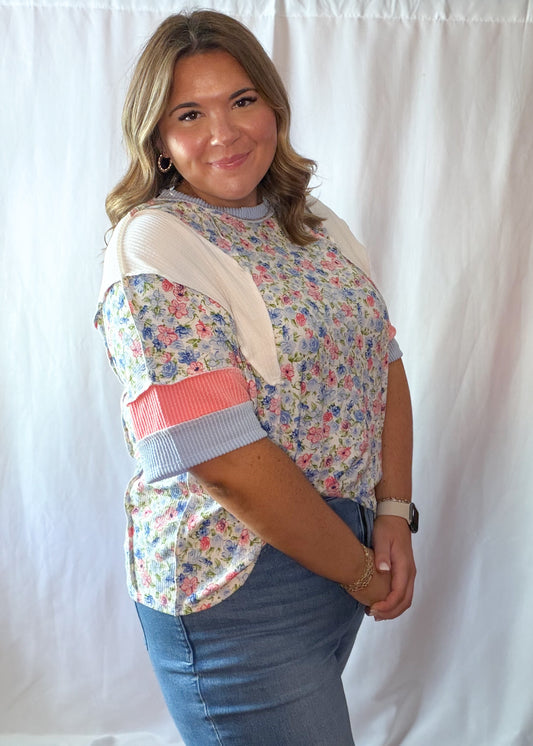 Mixed Floral Print Top