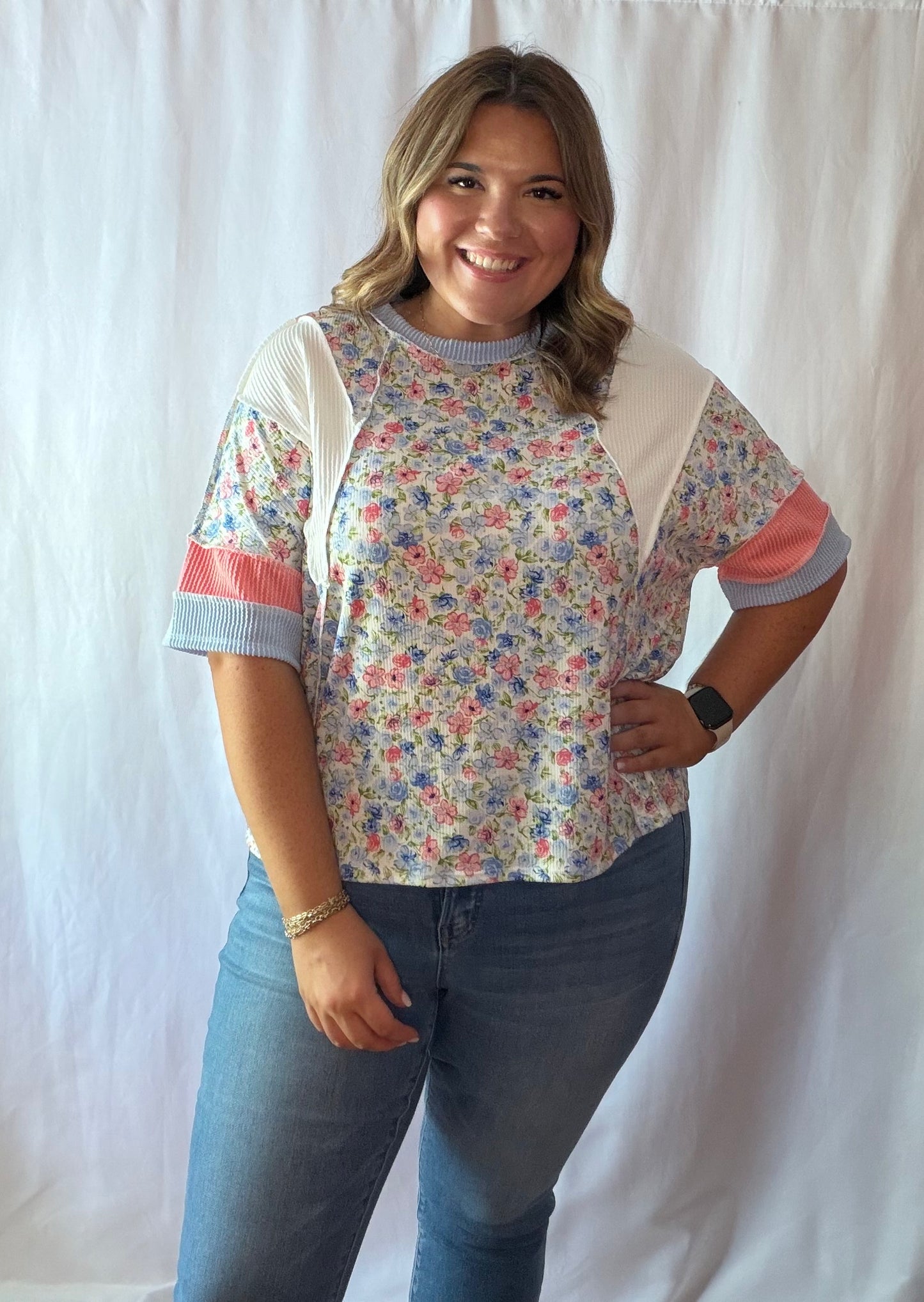 Mixed Floral Print Top