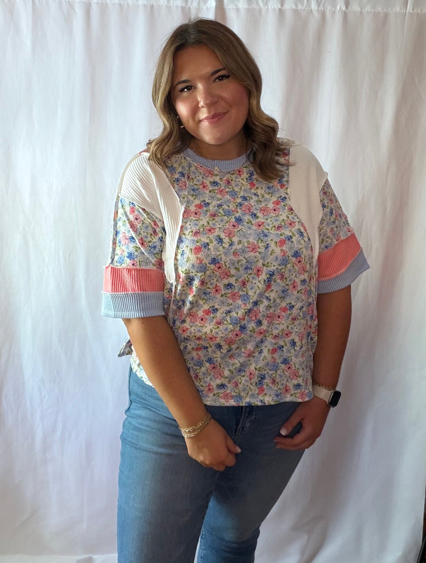 Mixed Floral Print Top
