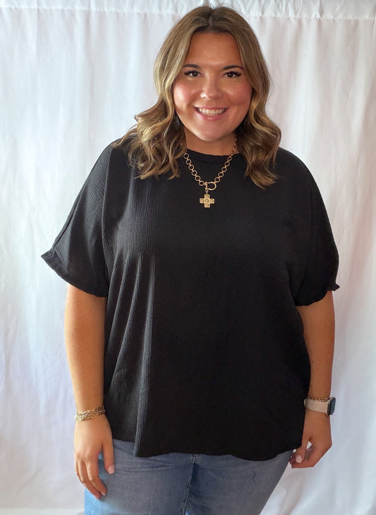 Black Dolman Sleeve Top