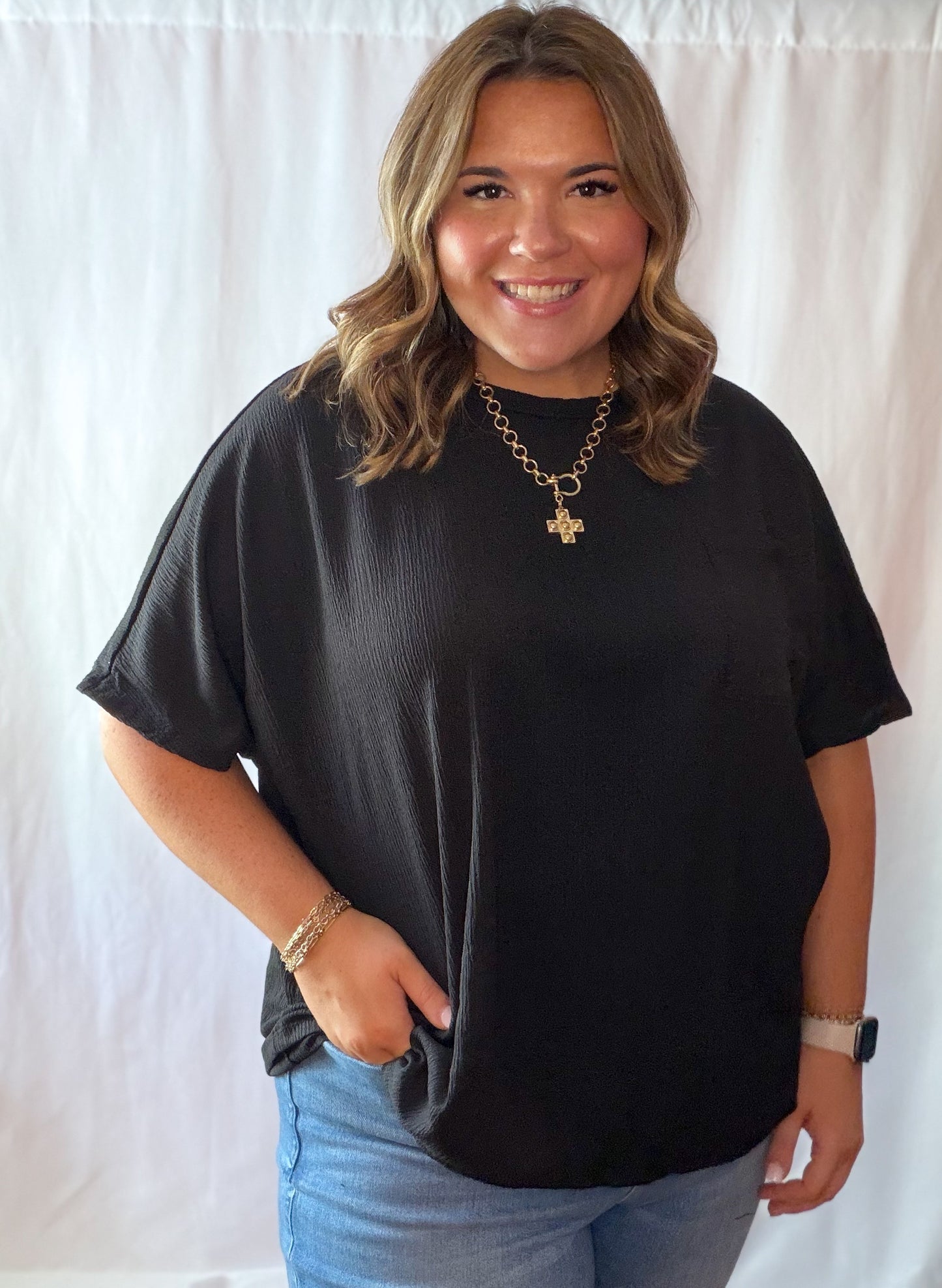Black Dolman Sleeve Top