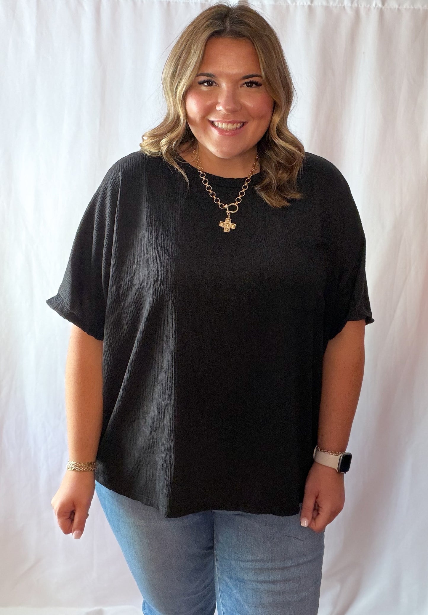 Black Dolman Sleeve Top