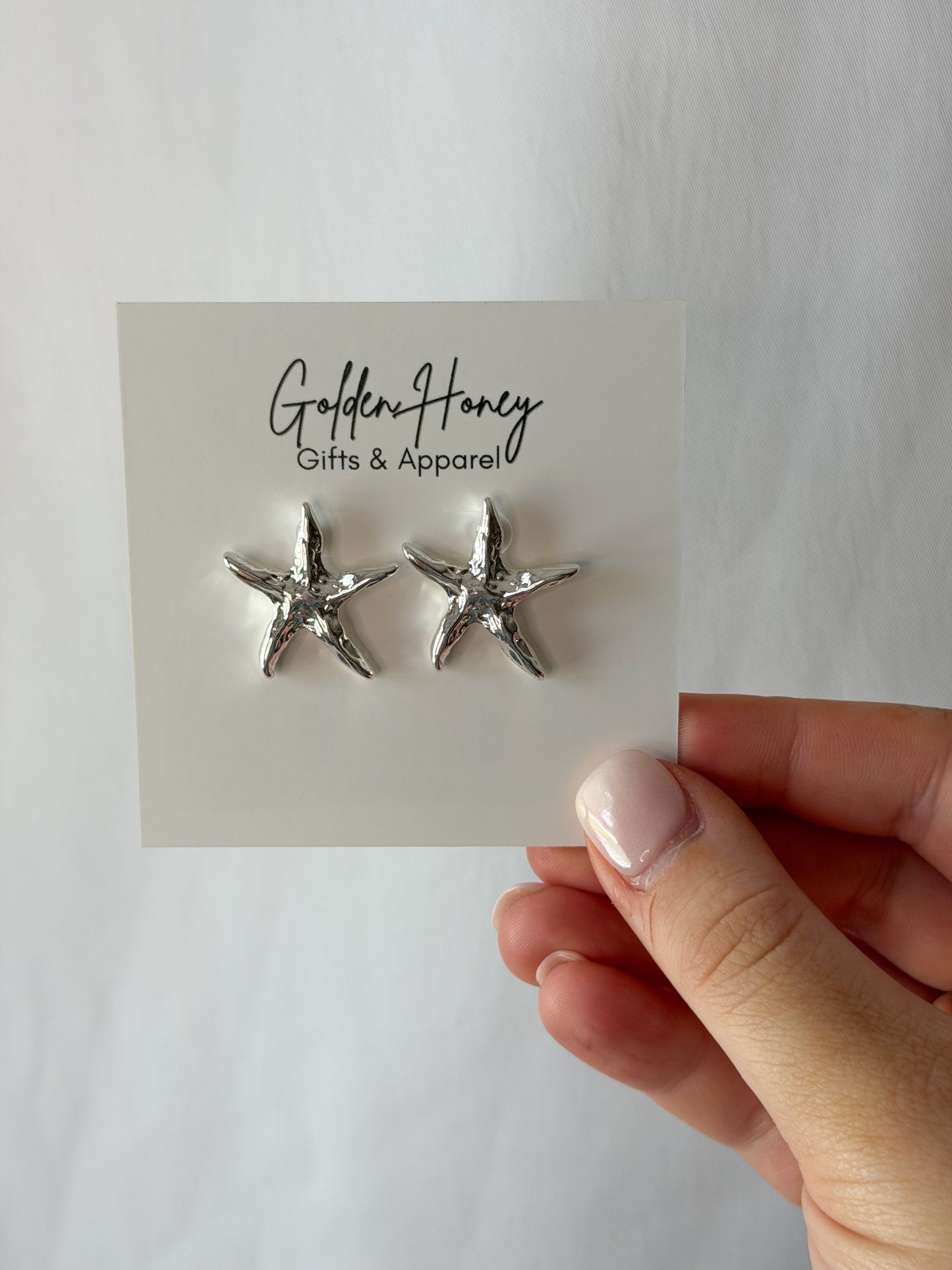 Silver Starfish Earrings