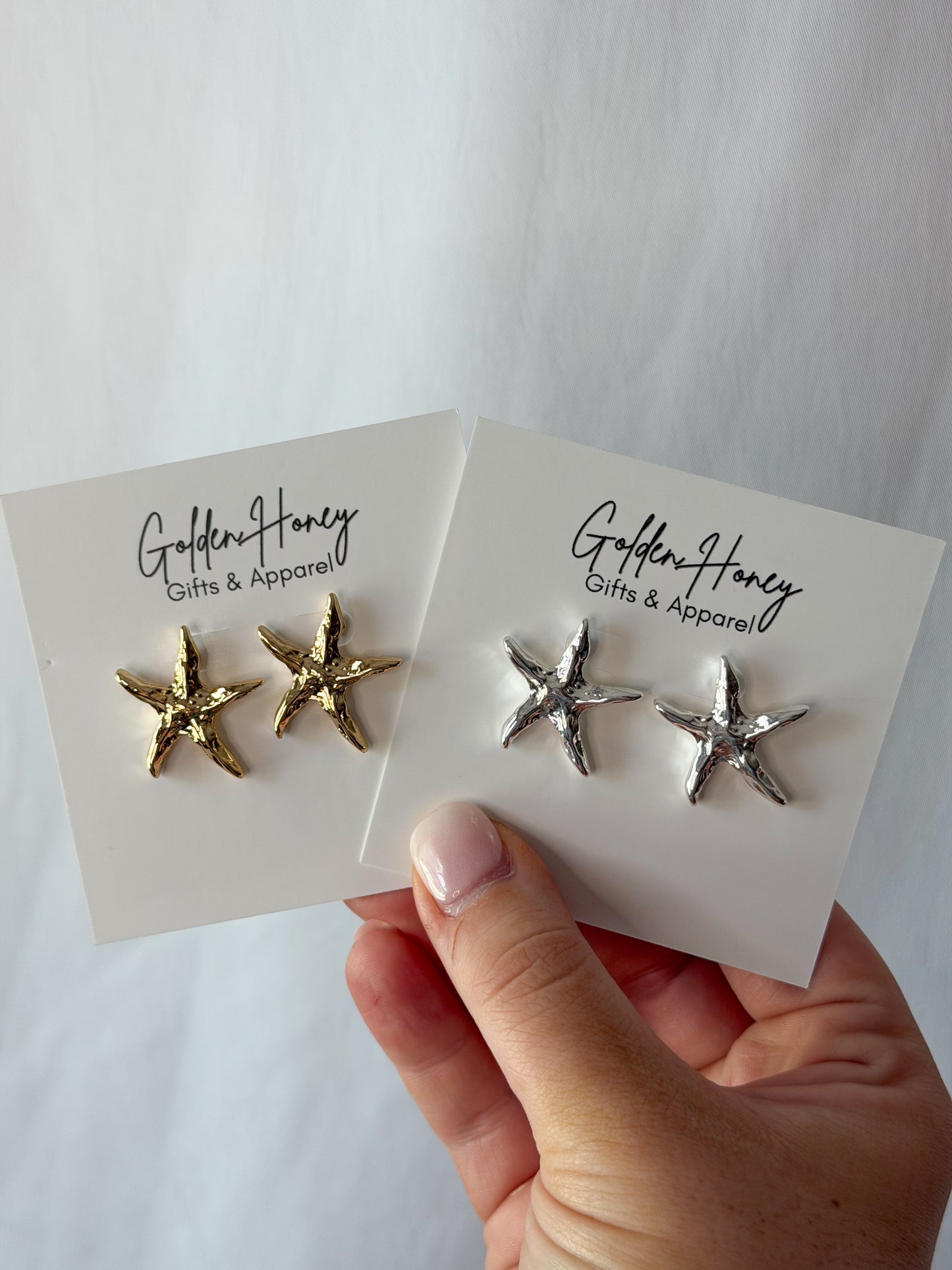 Silver Starfish Earrings
