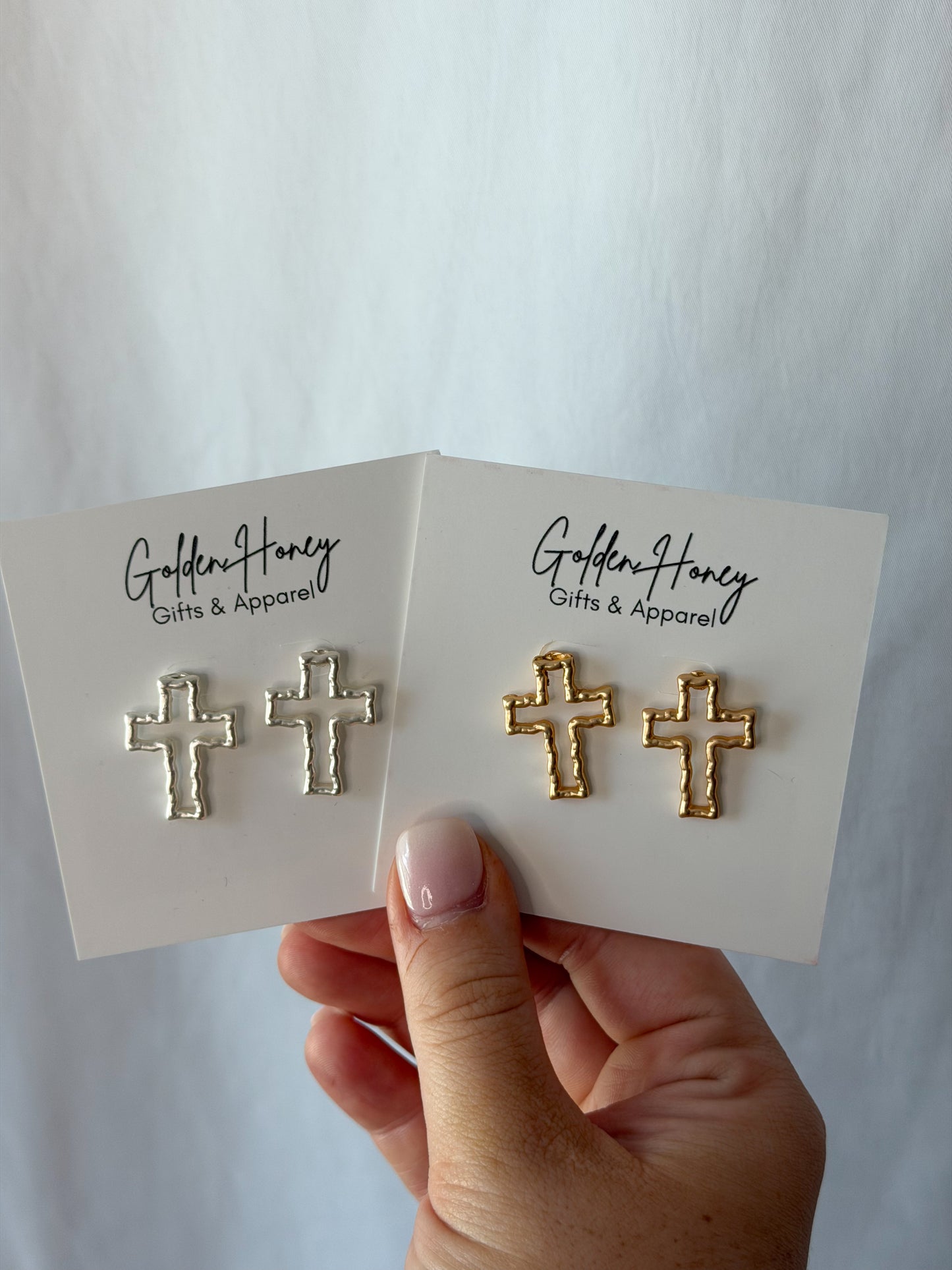 Silver Cross Stud Earrings