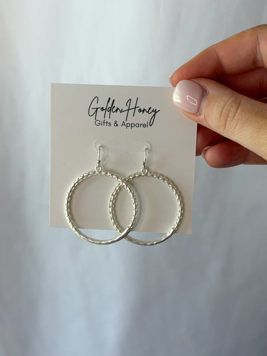 Silver Chain Link Drop Earrings