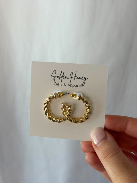 Gold Twist Earrings