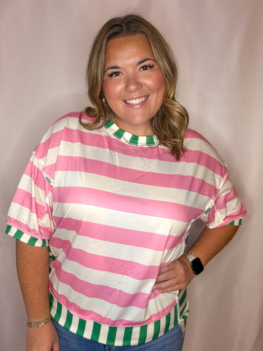 Pink Striped Top